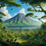 An illustration of a volcano with slow-moving magma and warm chamber walls, styled like a dystopian sci-fi thriller.