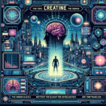 Futuristic lab with glowing creatine molecules in cyberpunk style, highlighting scientific intrigue.