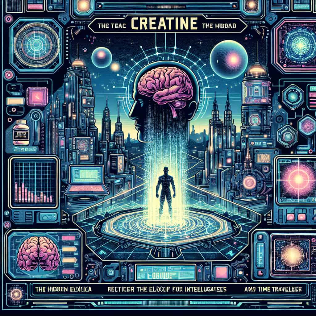 Image for: chatgpt_image_2d8866d2.png Futuristic lab with glowing creatine molecules in cyberpunk style, highlighting scientific intrigue.