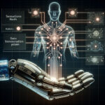 A robotic hand covered in electronic skin, showcasing advanced sensory technology.