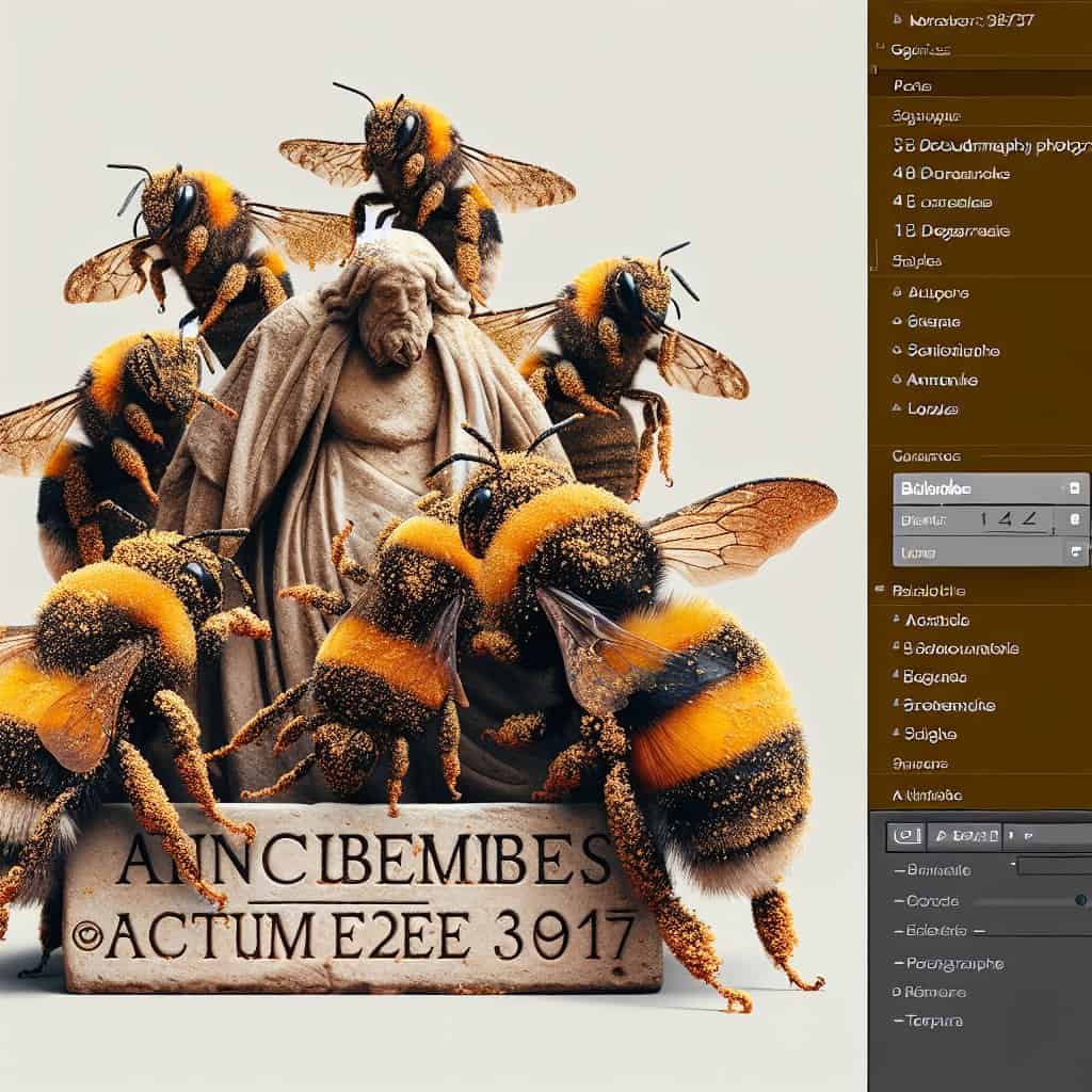 Illustration of Ancient Bumblebees Caught Red-Handed with Pollen