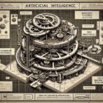 Scientific illustration of an AI-designed virus attacking Escherichia coli bacteria