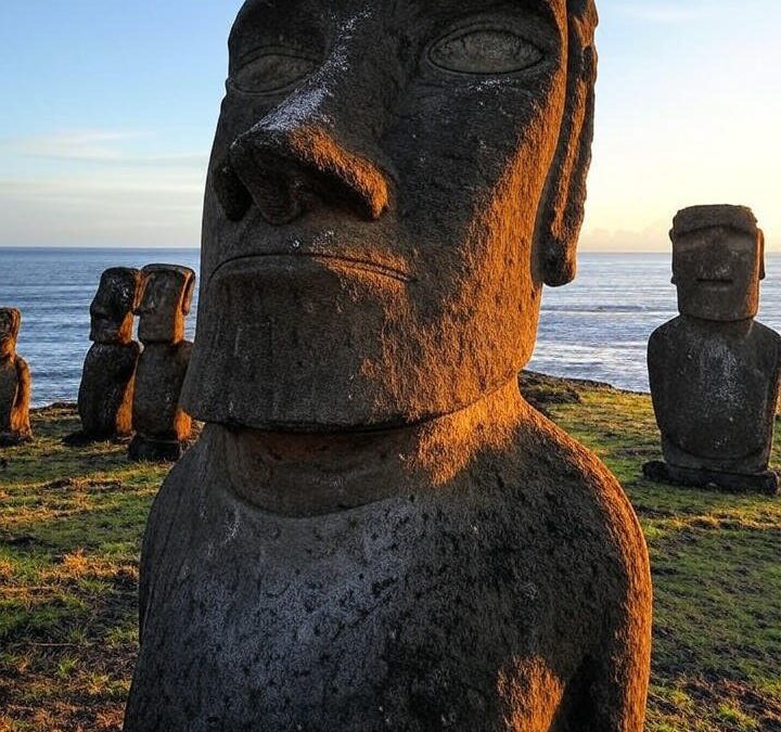 Illustration of Easter Island's Moai: Did They Really Walk?