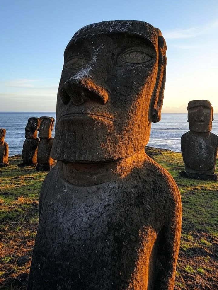 Illustration of Easter Island's Moai: Did They Really Walk?