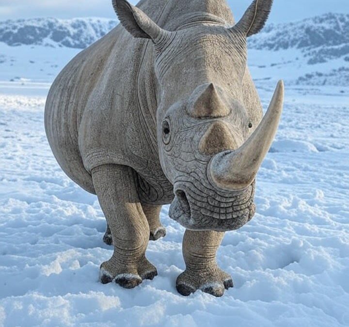 Illustration of Ice Age Rhino's Mega-Horn: Secrets from the Permafrost