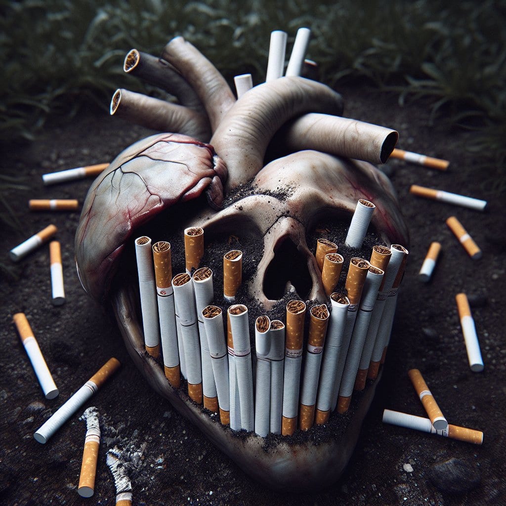 Illustration of Two Cigarettes a Day: A Heart-Stopping Reality