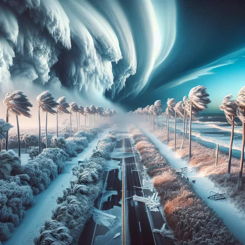 Illustration of Bomb Cyclone: When Florida Freezes Over