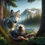 Illustration of Gray Wolves' Sea Otter Supper: A Mystery Unfolds
