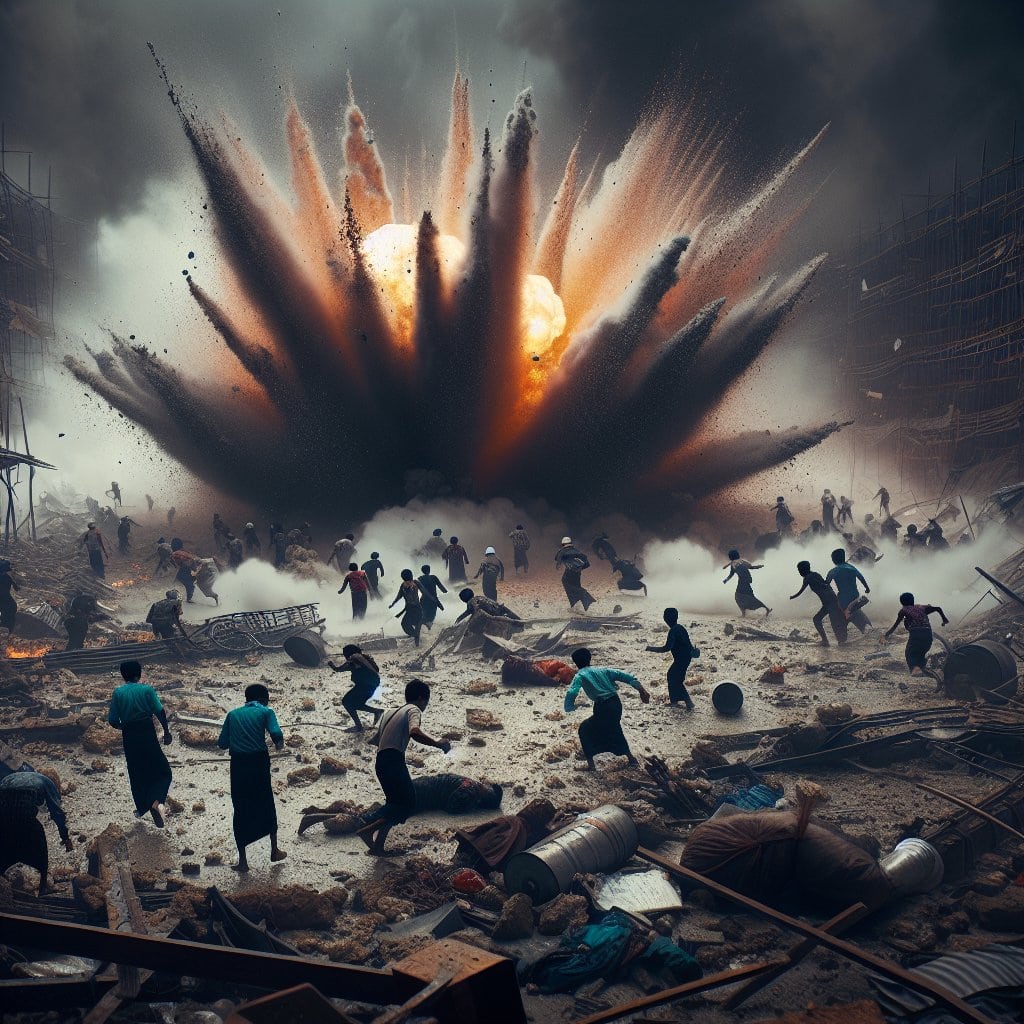 Illustration of Epicenter Unleashed: The Day Myanmar's Ground Ripped Apart