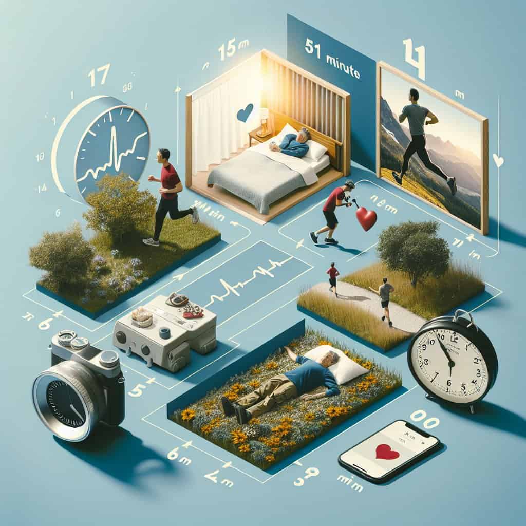 Illustration of 11 Minutes of Sleep, 5 of Exercise: Heart Health's Secret Formula