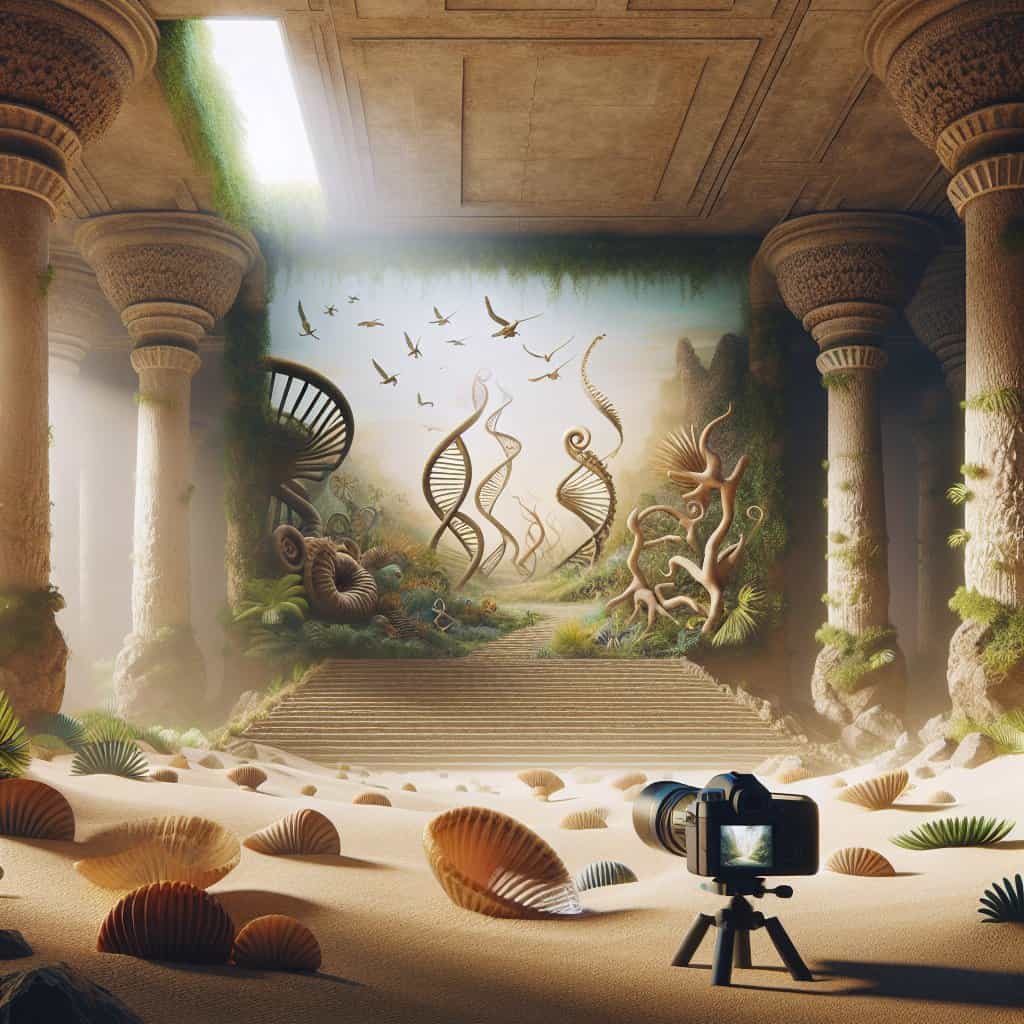 Illustration of Ancient DNA Switches: A 400-Million-Year Plant Odyssey