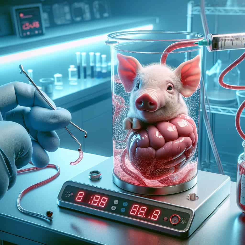 Illustration of Pig Organs: The Sci-Fi Reality of Transplantation