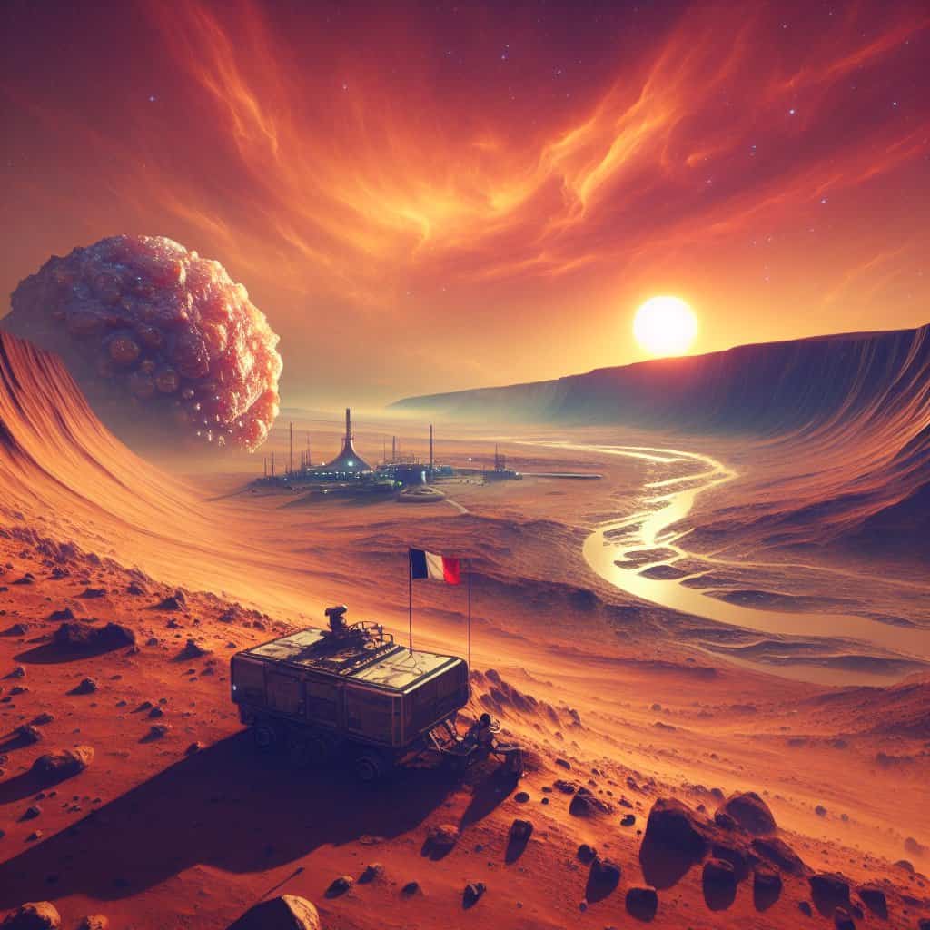 Illustration of Martian Mineral Mystery: A New Iron Sulfate Discovery