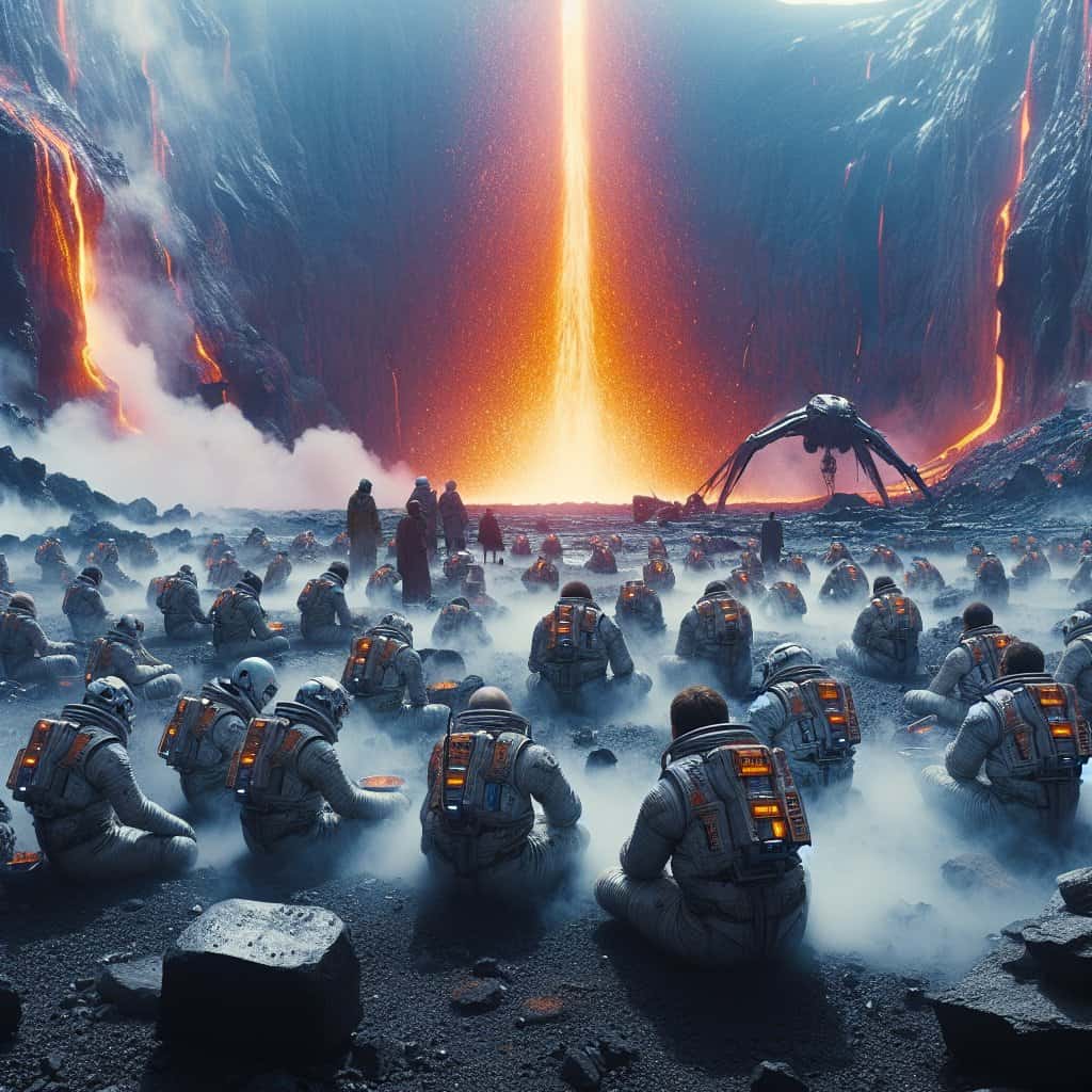 Illustration of Kikai Caldera's Magma Refill: A Sci-Fi Saga