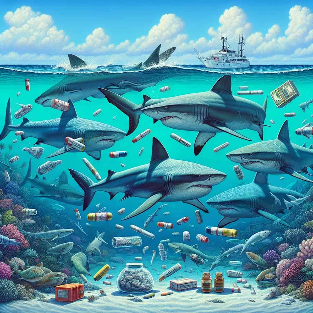 Illustration of Bahamas Sharks: Accidental Drug Mules