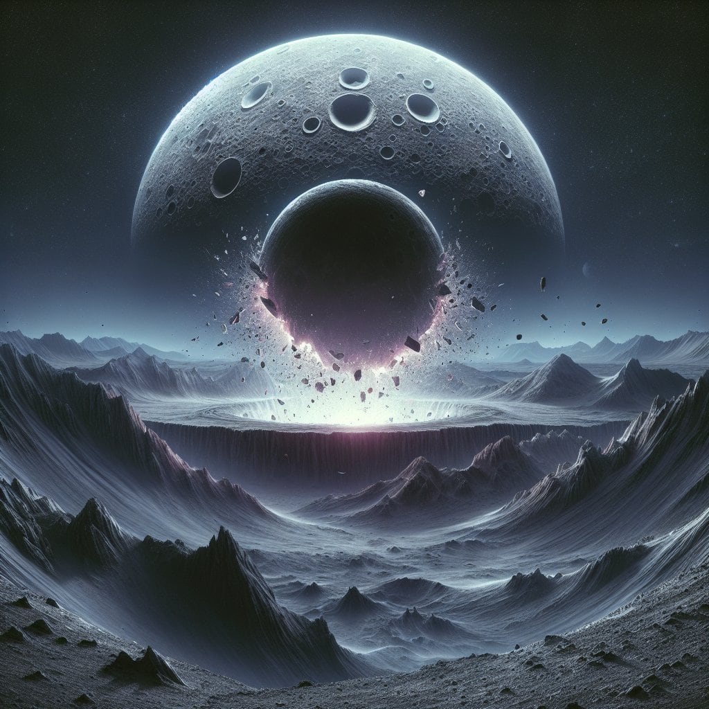 Illustration of Moon's New Crater: A Cosmic Surprise