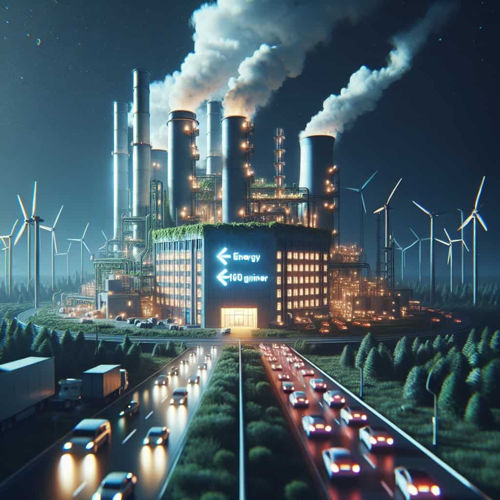 Illustration of AI's Energy Revolution: 100x Smarter, 100x Greener