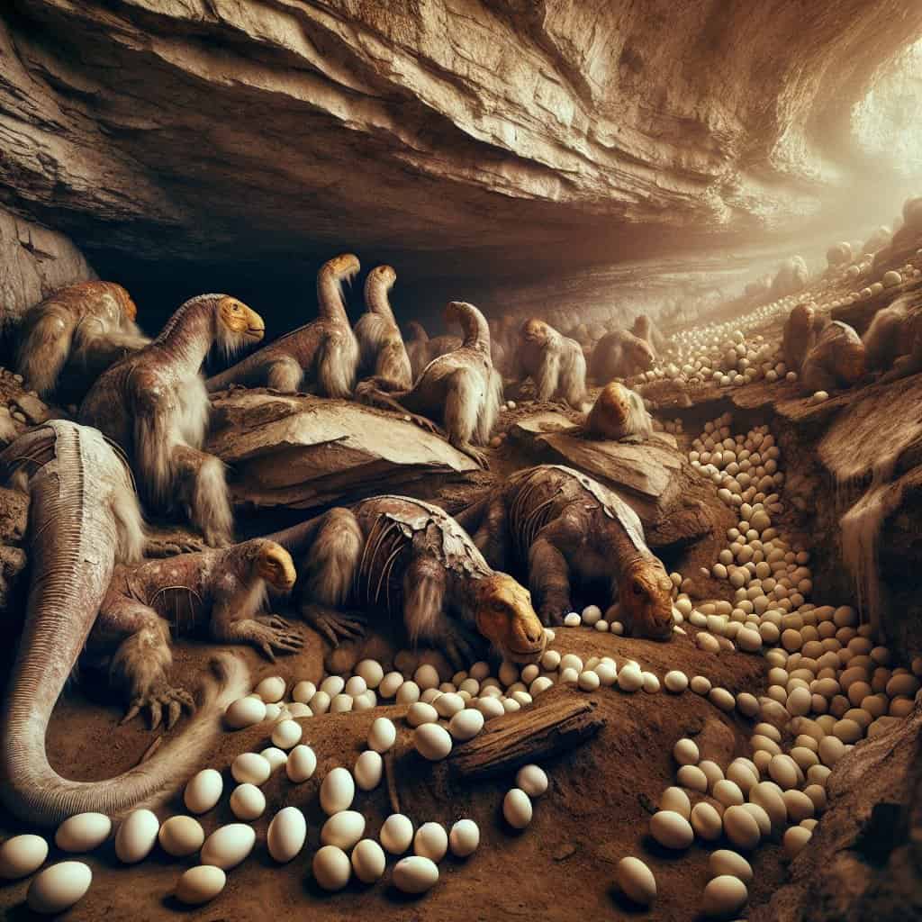 Illustration of Ancient Egg-Laying Mammals: A 250-Million-Year-Old Revelation
