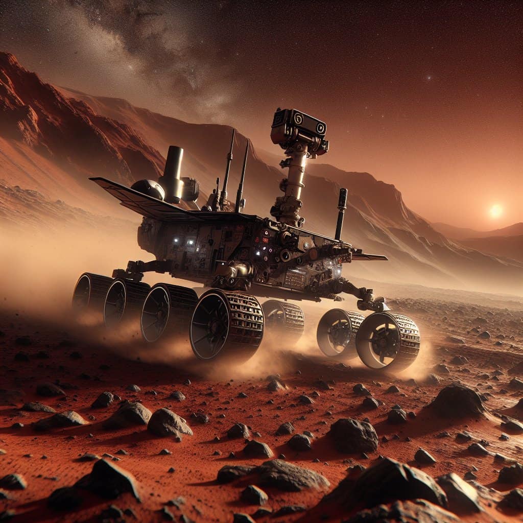 Illustration of European Rover's Wild Ride to Mars: A Sci-Fi Saga
