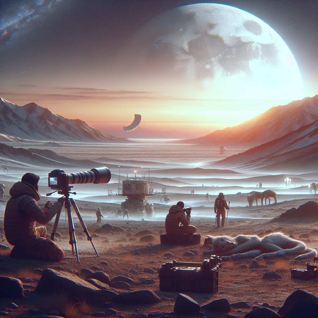 Illustration of Artemis II: Humans Return to the Moon—Or Do They?