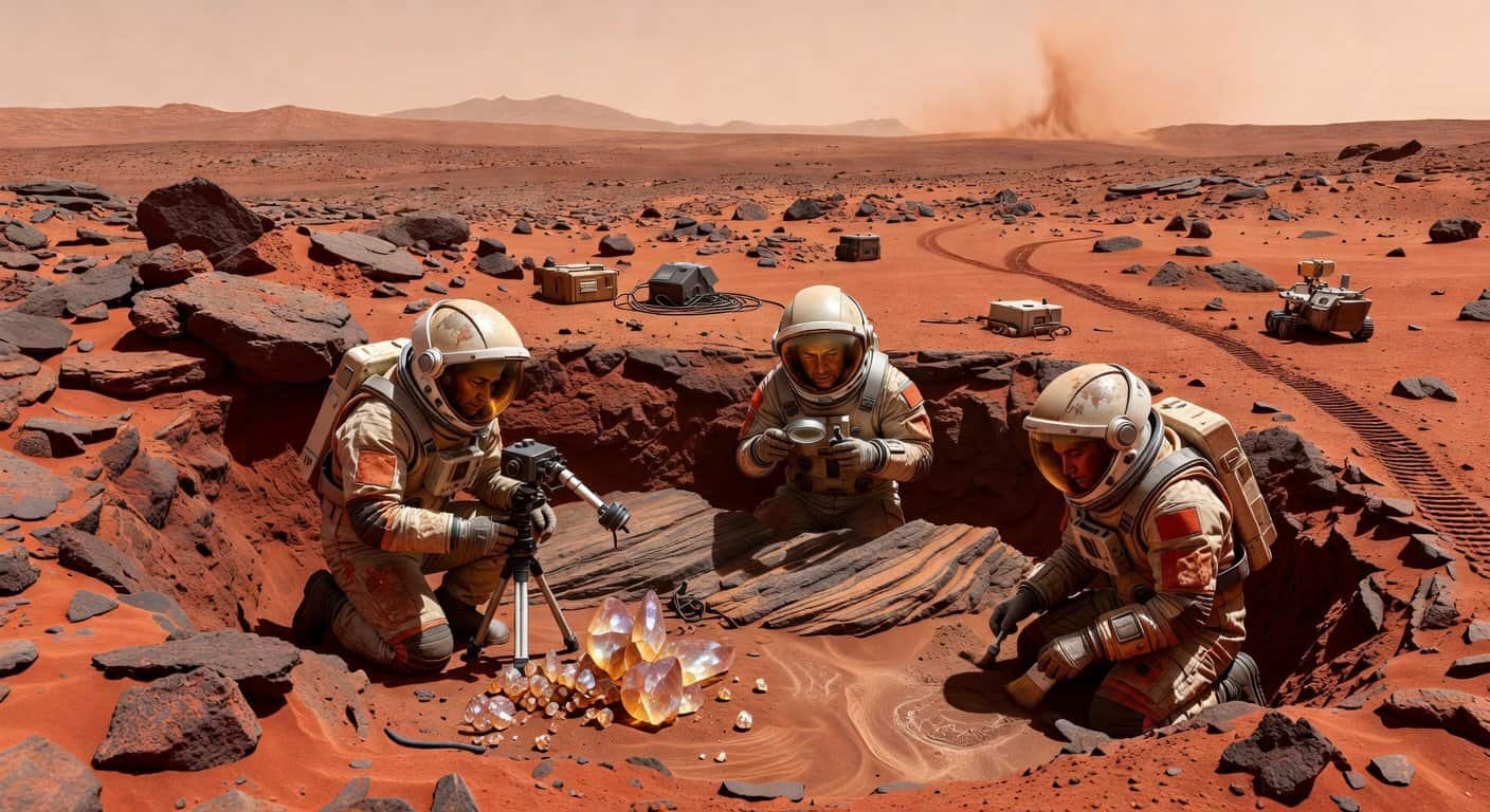 Illustration of Martian Echoes: Organic Molecules, Ancient Secrets, and a Red Planet Forensics