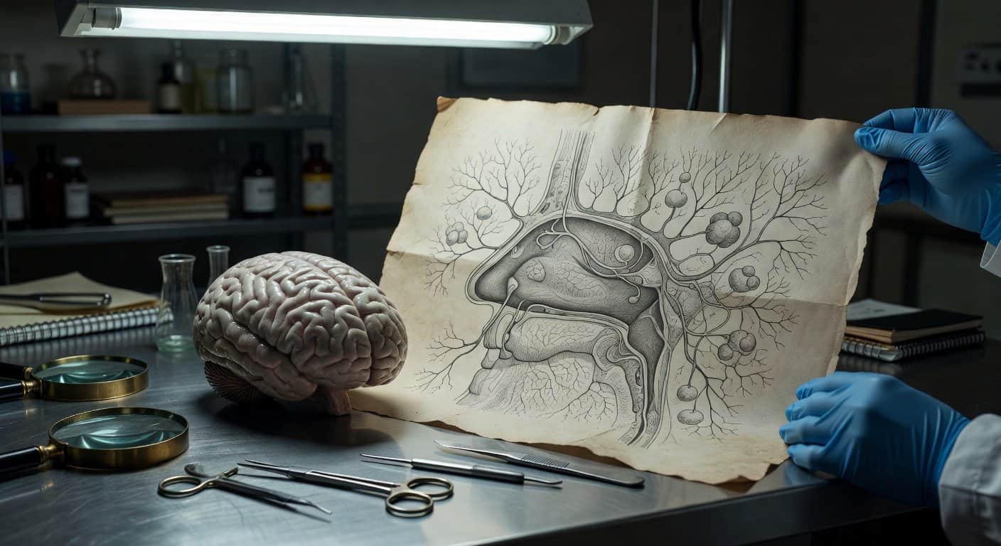 Illustration of Your Brain's Olfactory Backdoor: A Hidden Nose Map Revealed