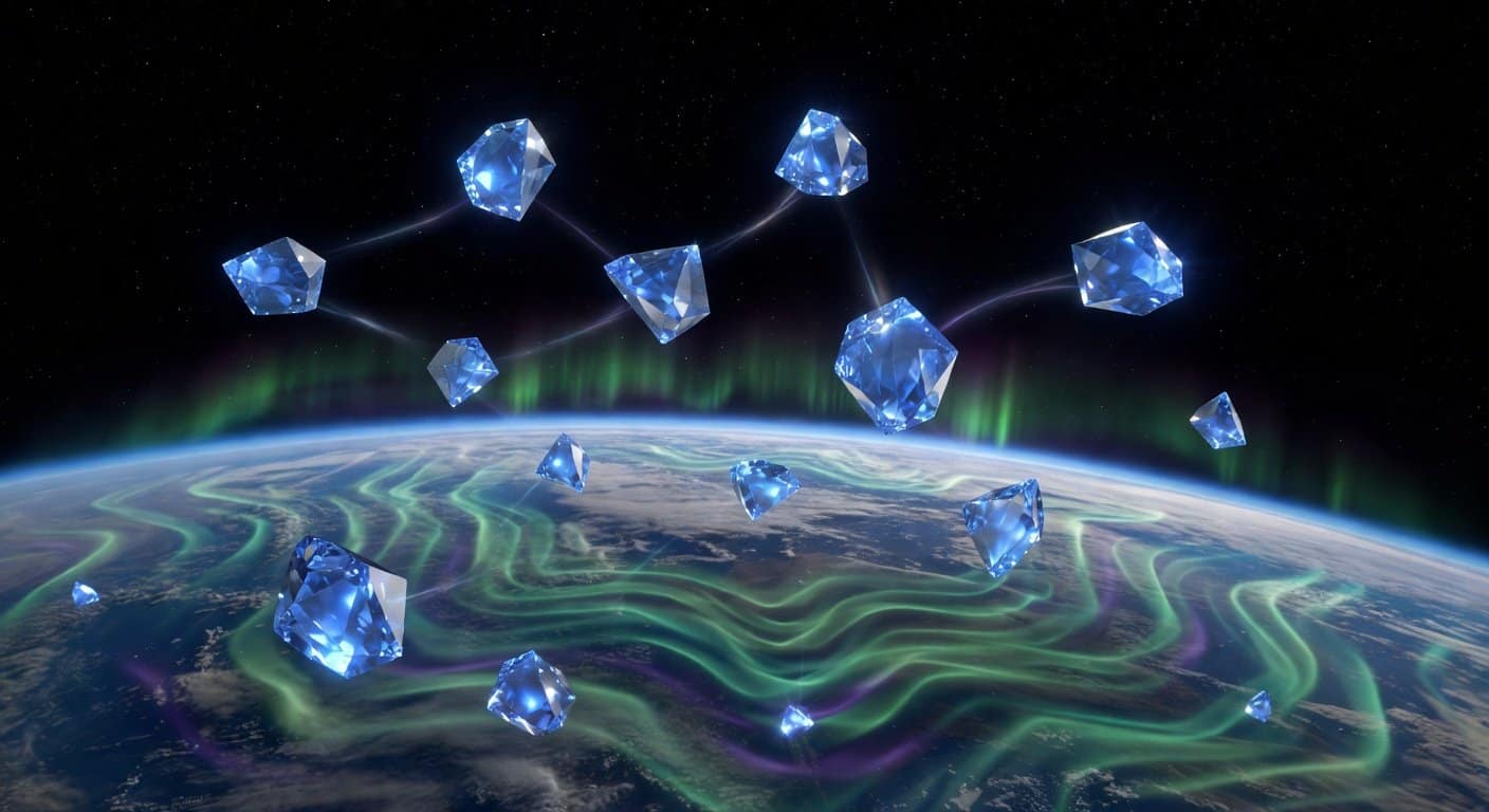Illustration of Quantum Diamonds: Peering into Earth's Magnetic Soul from Orbit