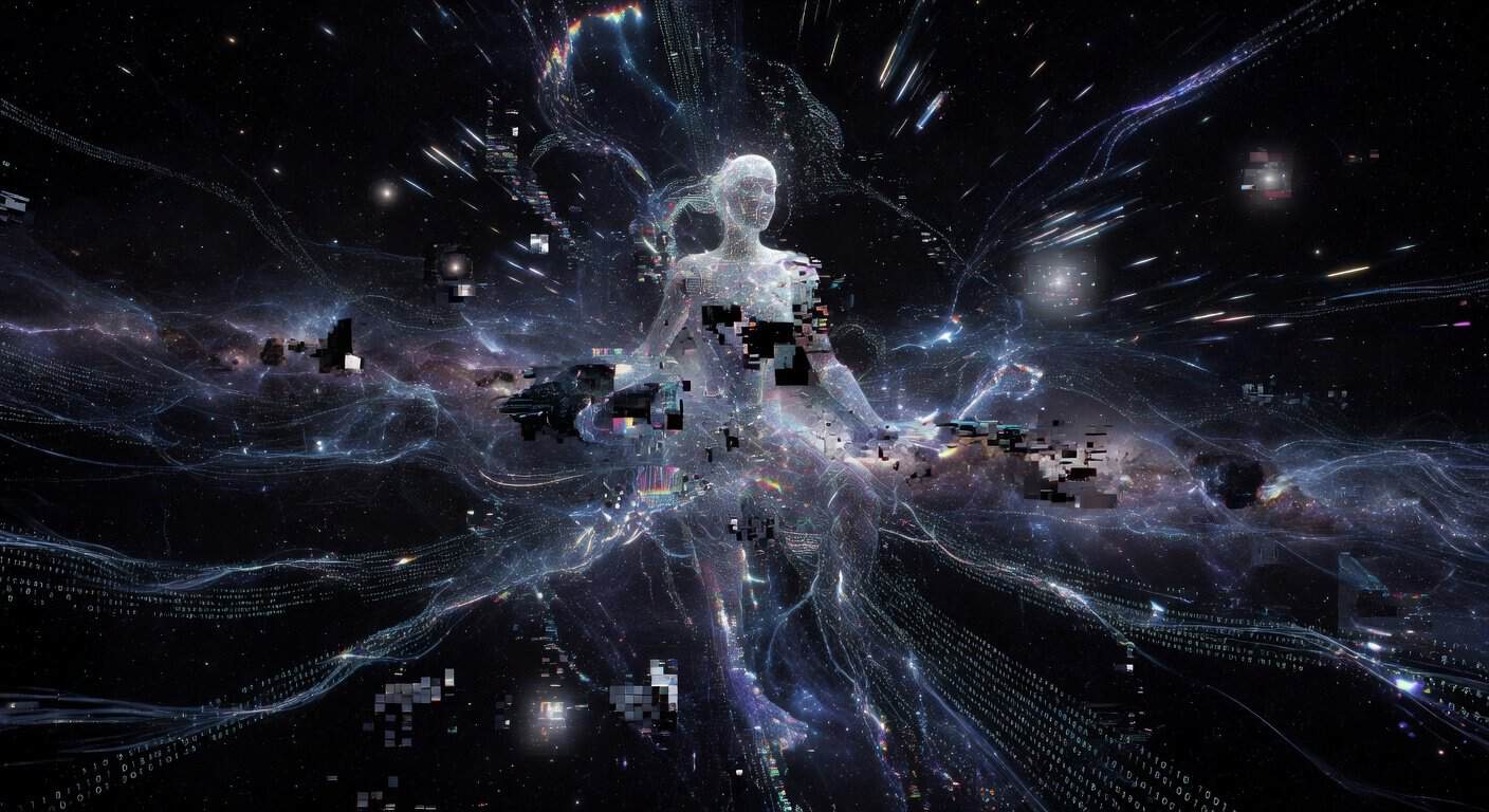 Illustration of Hebe: A Primordial Glitch in the Cosmic Matrix