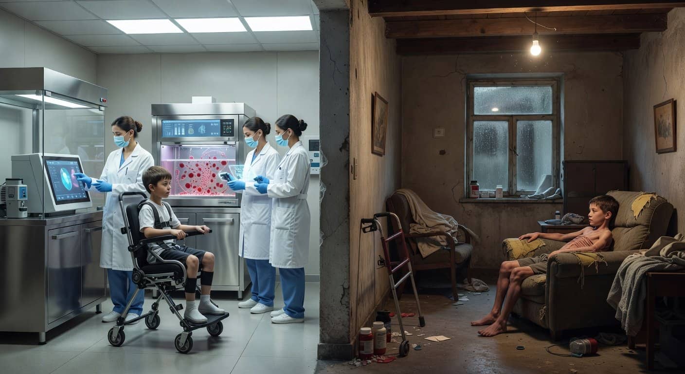 Illustration of Spina Bifida's Future: Stem Cells vs. Biological Fate