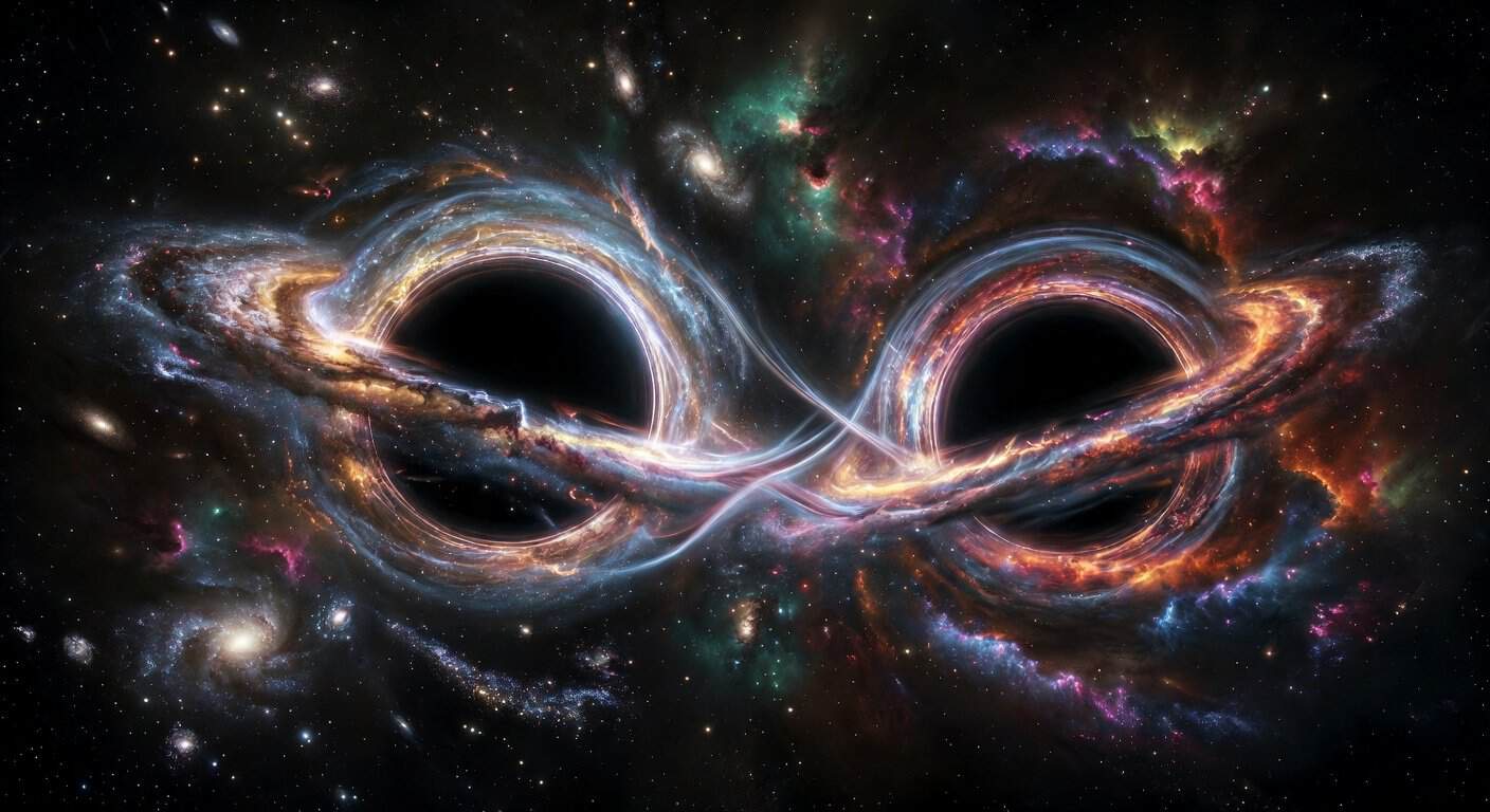 Illustration of Cosmic Duet: The Universe's Most Massive Black Hole Tango