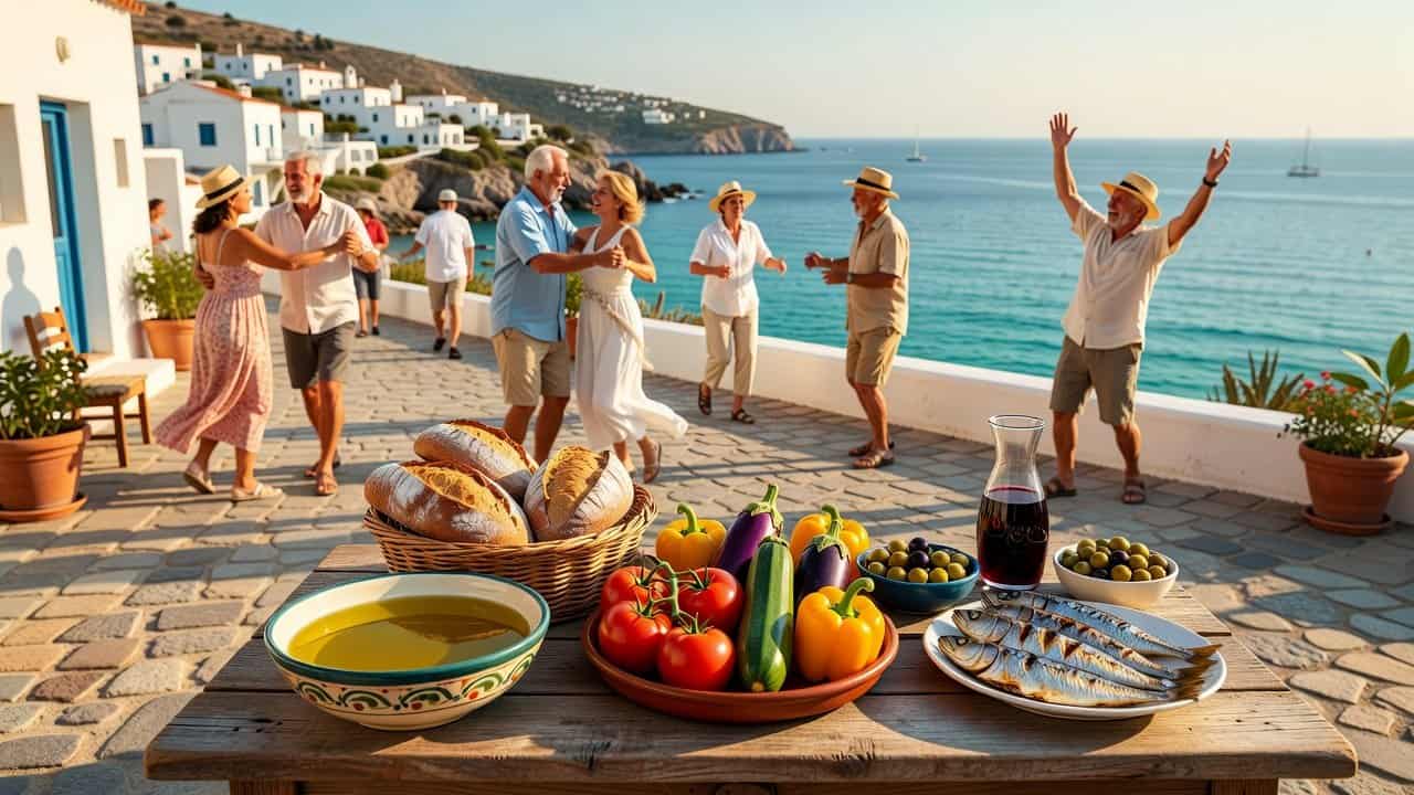 Illustration of Mediterranean Diet 2.0: Eat Less, Move More, Slash Diabetes Risk 31%