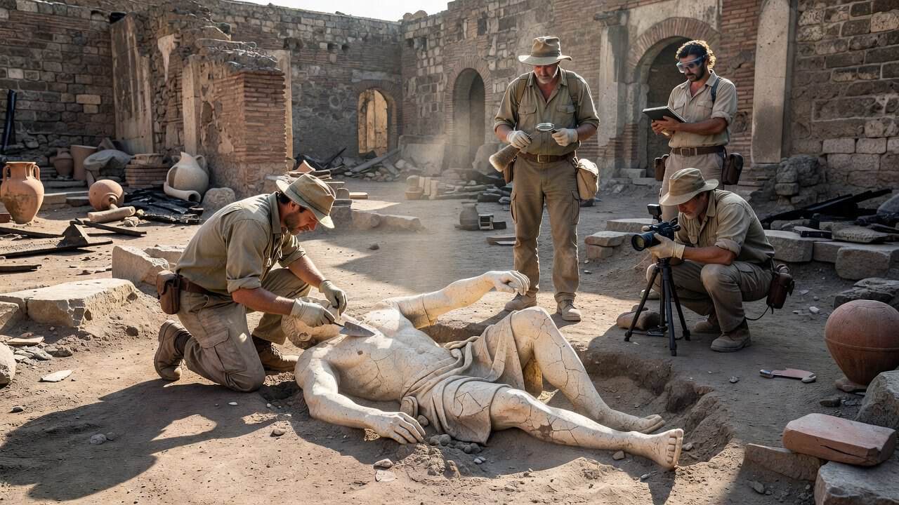 Illustration of Pompeii Casts Reveal a Likely Roman Doctor