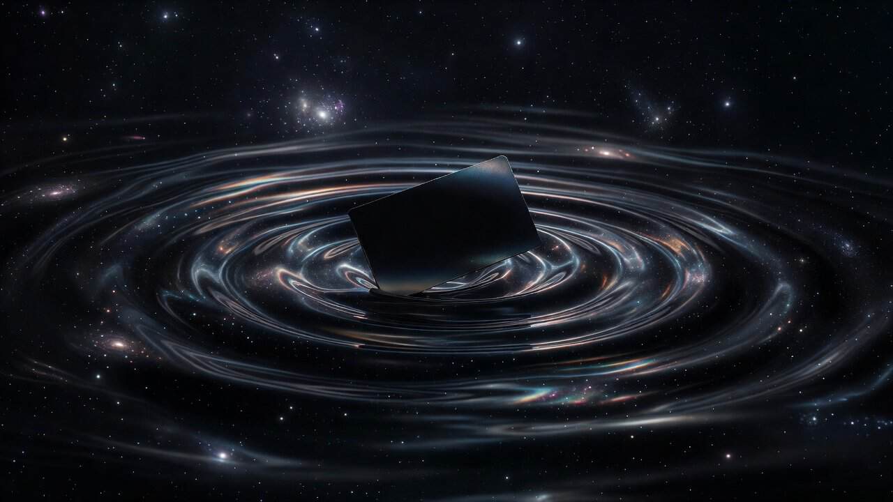 Illustration of That Ripple in Spacetime? Could Be Dark Matter Dropping Its Business Card